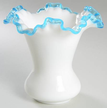 Aqua Crest (Pale Blue) 6" Double Crimped Vase