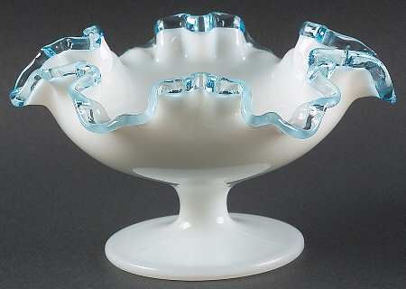 Aqua Crest (Pale Blue) Round Compote (Height X Width)