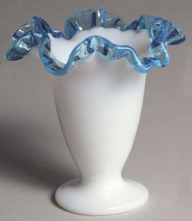Aqua Crest (Pale Blue) 4" Double Crimped Vase