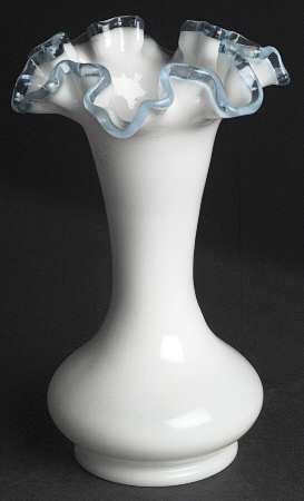 Aqua Crest (Pale Blue) 8" Double Crimped Vase