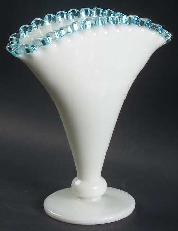 Aqua Crest (Pale Blue) 8" Fan Vase