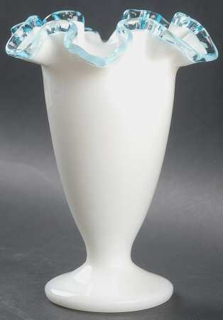 Aqua Crest (Pale Blue) 6" Double Crimped Vase