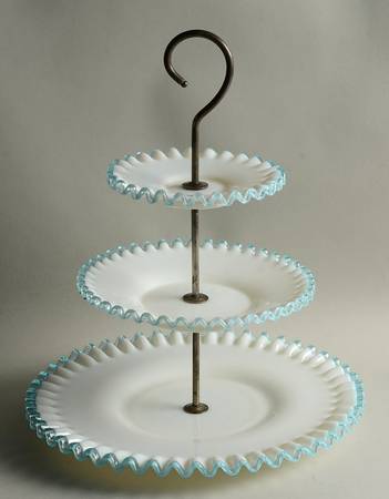 Aqua Crest (Pale Blue) 3 Tier Tidbit