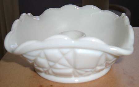 Block and Star Milk Glass Square Candleholder