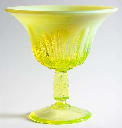 Cactus Topaz (Opalescent) Footed Open Nut Dish