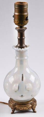 Coin Dot French (Opalescent) 10" Electric Lamp Base