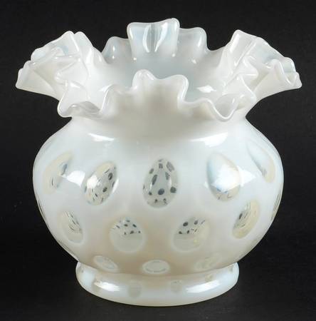 Coin Dot French (Opalescent) 4" Double Crimped Vase
