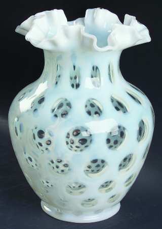 Coin Dot French (Opalescent) 8" Crimped Vase