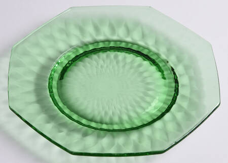 Diamond Optic Green Bread & Butter Plate