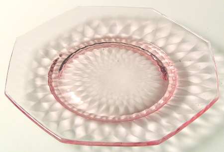 Diamond Optic Pink Bread & Butter Plate