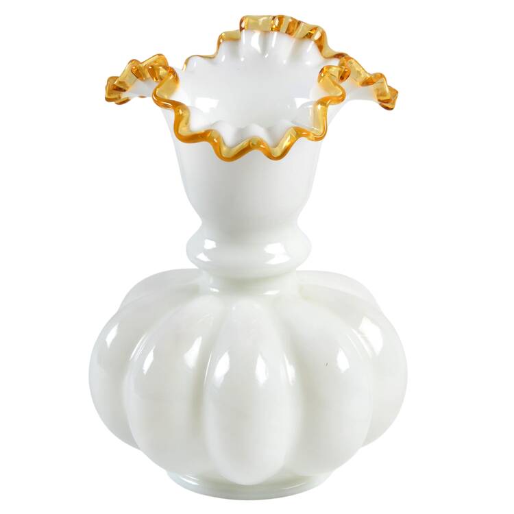 Gold Crest 8" Double Crimped Vase