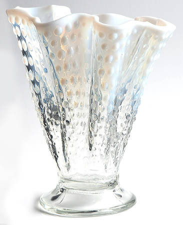 Hobnail French (Opalescent) 8" Flared Vase