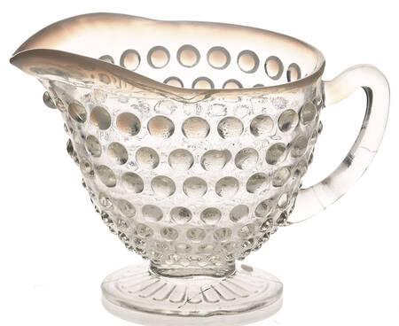 Hobnail French (Opalescent) Footed Creamer