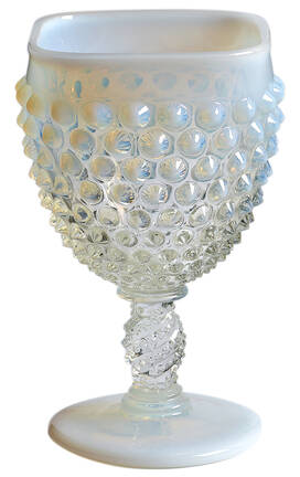 Hobnail French (Opalescent) Square Water Goblet