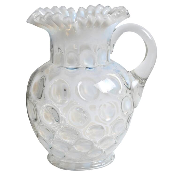 Hobnail French (Opalescent) 8" Handled Pitcher