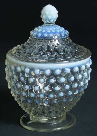 Hobnail French (Opalescent) Small Candy Jar & Lid