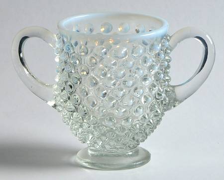 Hobnail French (Opalescent) Footed Open Sugar