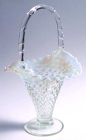 Hobnail French (Opalescent) #389 Hobnail 8" Footed Basket