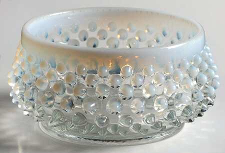 Hobnail French (Opalescent) Round Puff Box No Wood Lid