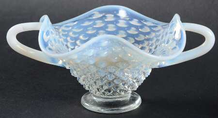 Hobnail French (Opalescent) 2 Handled Bon Bon