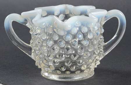 Hobnail French (Opalescent) Star Shape Open Sugar