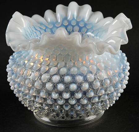 Hobnail French (Opalescent) 5 1/2" Crimped Vase