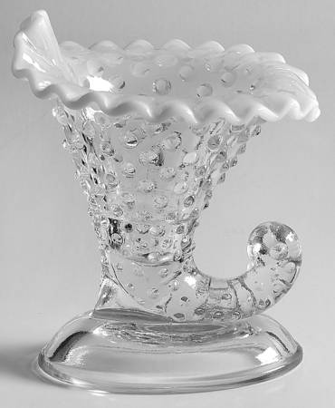 Hobnail French (Opalescent) Large Cornucopia Candleholder