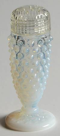 Hobnail French (Opalescent) Footed Shaker Set & Plastic Lids
