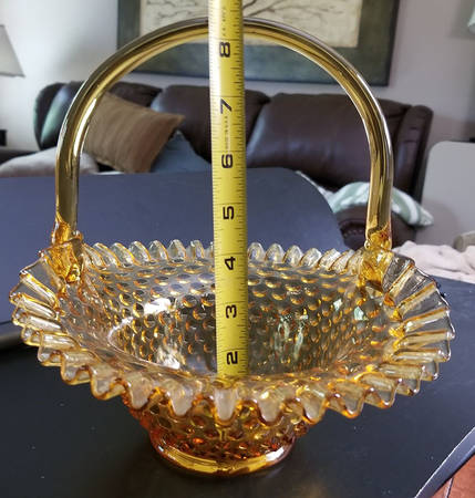 Hobnail Amber (Colonial Amber) #389/3830 Hobnail 10" Basket