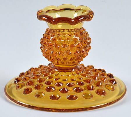 Hobnail Amber (Colonial Amber) 3" Single Light Candlestick