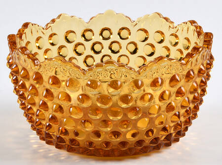Hobnail Amber (Colonial Amber) Ice Cream Dish