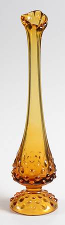 Hobnail Amber (Colonial Amber) #3756 7" To 11" Swung Bud Vase