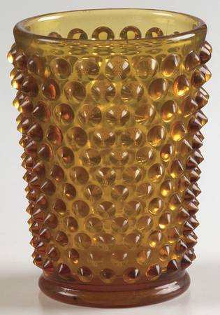 Hobnail Amber (Colonial Amber) 9 Oz Flat Tumbler