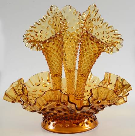 Hobnail Amber (Colonial Amber) 4-Piece Epergne
