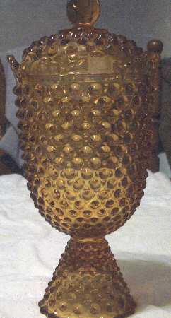 Hobnail Amber (Colonial Amber) Apothecary Jar & Lid