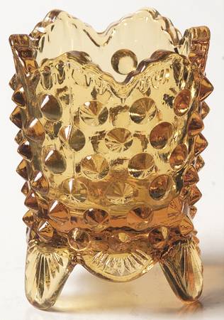 Hobnail Amber (Colonial Amber) Toothpick Holder