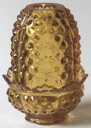 Hobnail Amber (Colonial Amber) (2 Piece) Fairy Lamp