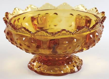 Hobnail Amber (Colonial Amber) 6" Candle Bowl
