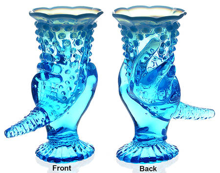 Hobnail Blue (Opalescent) Hand Vase