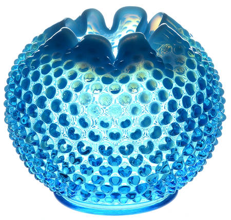 Hobnail Blue (Opalescent) 5" Rose Bowl