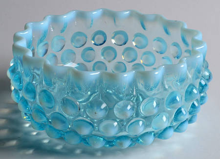 Hobnail Blue (Opalescent) Candy Box No Lid