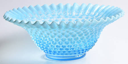 Hobnail Blue (Opalescent) 9" Flared Bowl