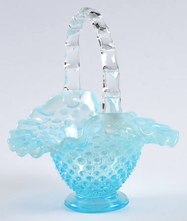 Hobnail Blue (Opalescent) #3835 Hobnail 5" Basket