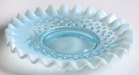Hobnail Blue (Opalescent) Underplate for Jam/Jelly