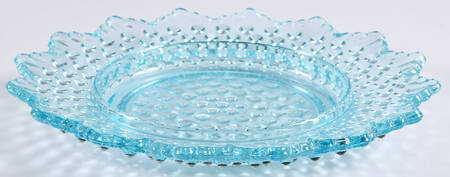 Hobnail Blue (Opalescent) Round Butter Dish No Lid