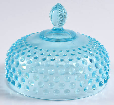 Hobnail Blue (Opalescent) Lid for Round Butter