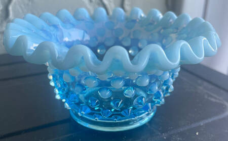 Hobnail Blue (Opalescent) Mayonnaise Bowl, Bowl Only