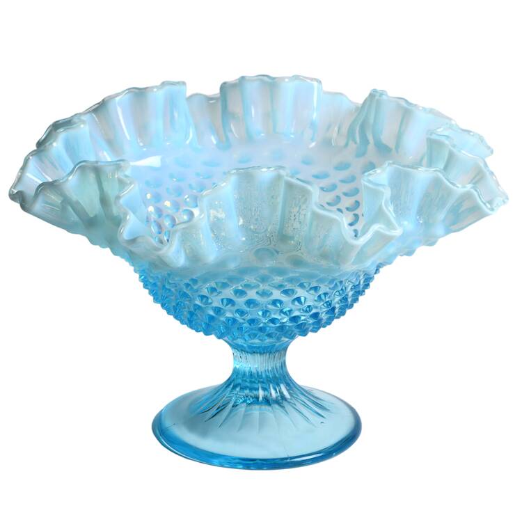 Hobnail Blue (Opalescent) 9" Footed Bowl