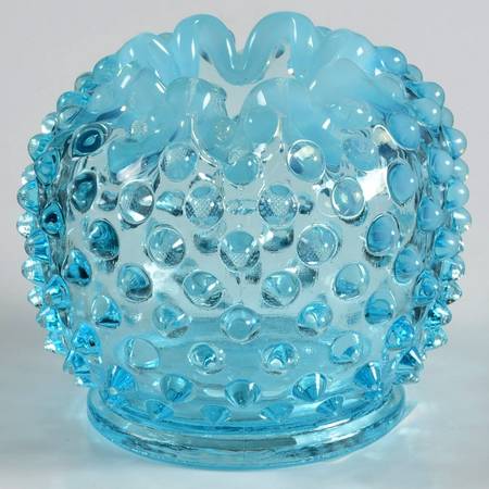 Hobnail Blue (Opalescent) Violet Vase