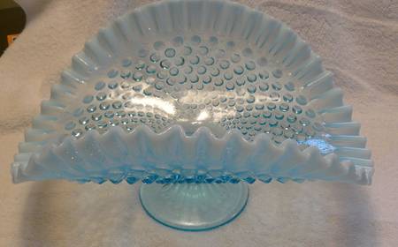 Hobnail Blue (Opalescent) Banana Stand(Made for Levay)